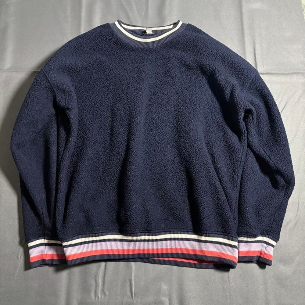 Aerie Sherpa Fleece Sweatshirt Women’s Small Navy Blue Cozy Pullover